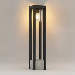 Lucande Kalisa tuinpadverlichting, E27, IP44, 70 cm, grijs, metaal