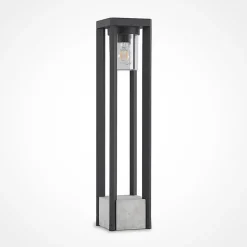 Lucande Kalisa tuinpadverlichting, E27, IP44, 70 cm, grijs, metaal