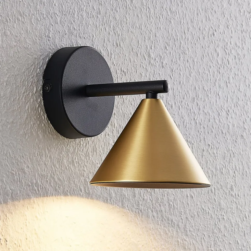 Lucande Kartio wandlamp, 1-lamp, messing