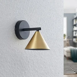 Lucande Kartio wandlamp, 1-lamp, messing