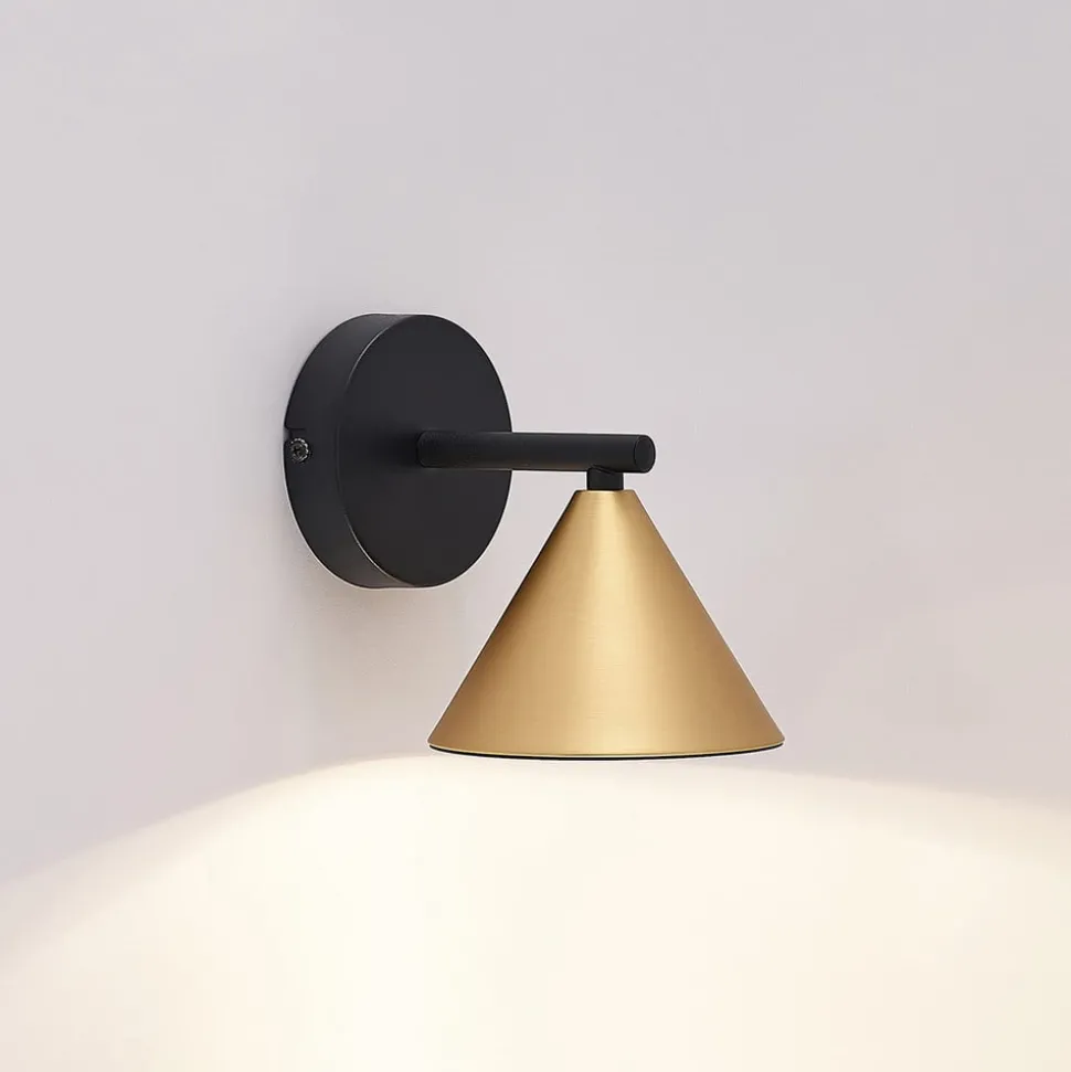 Lucande Kartio wandlamp, 1-lamp, messing