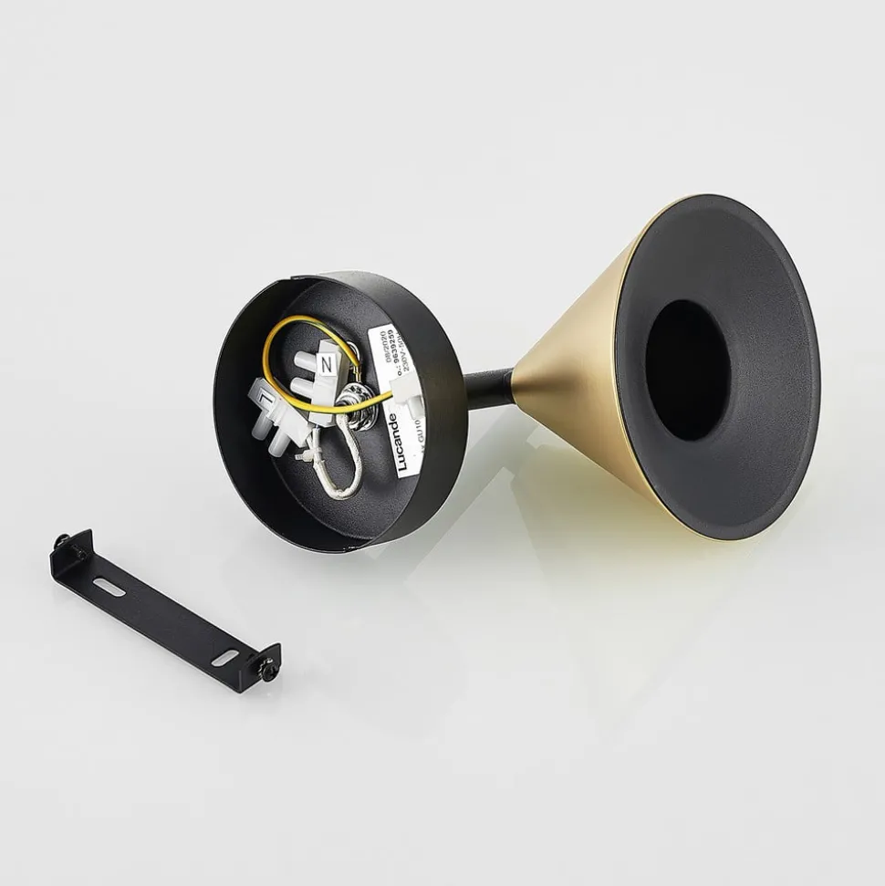 Lucande Kartio wandlamp, 1-lamp, messing