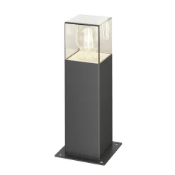 Lucande Keke sokkellamp, hoogte 30 cm, antraciet, aluminium