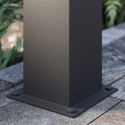 Lucande Keke sokkellamp, hoogte 30 cm, antraciet, aluminium