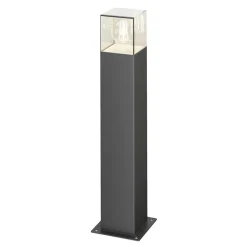 Lucande Keke sokkellamp, hoogte 50 cm, antraciet, aluminium
