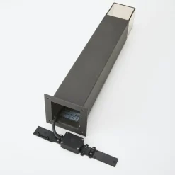 Lucande Keke sokkellamp, hoogte 50 cm, antraciet, aluminium