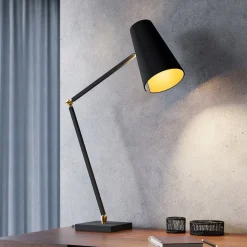 Lucande Kemoni tafellamp met stoffen kap