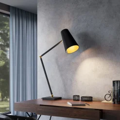 Lucande Kemoni tafellamp met stoffen kap