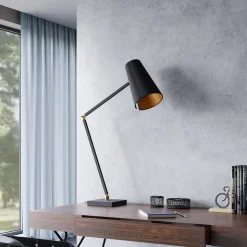 Lucande Kemoni tafellamp met stoffen kap