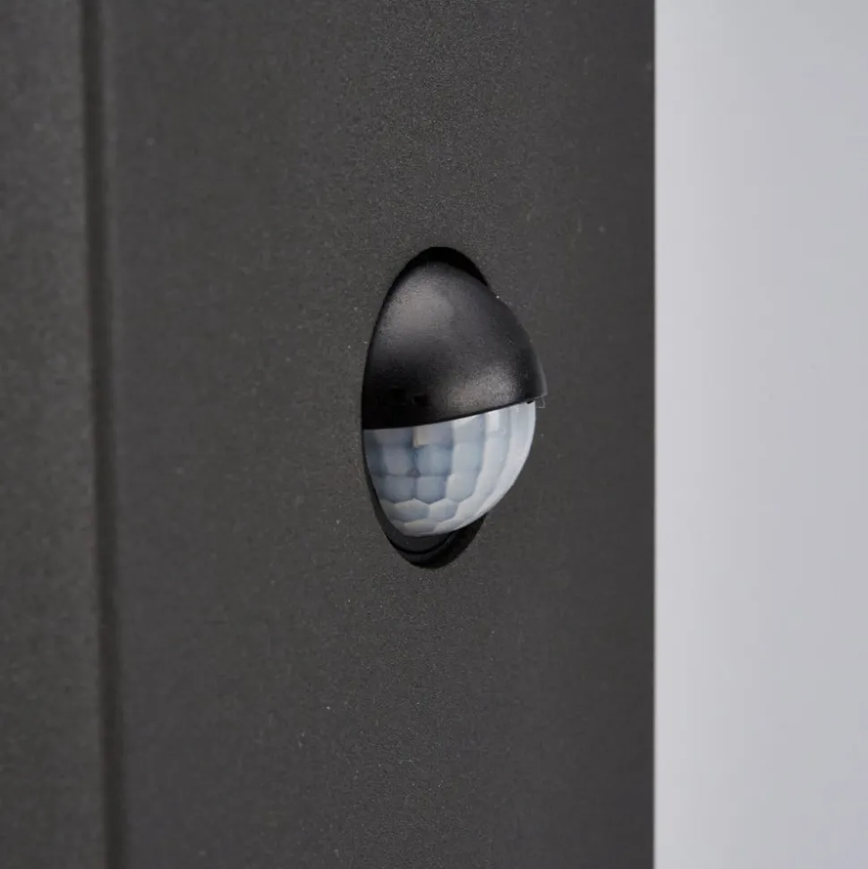 Lucande Kiran sokkellamp, 60 cm, sensor, grijs, IP44, E27