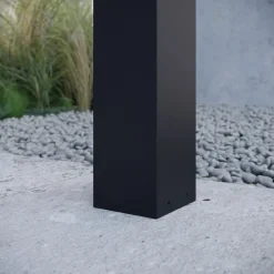 Lucande Kiran sokkellamp, 60 cm, grijs, metaal, IP44, E27