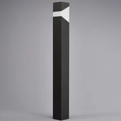 Lucande Kiran tuinpadverlichting, 100 cm, grijs, metaal, IP44, E27