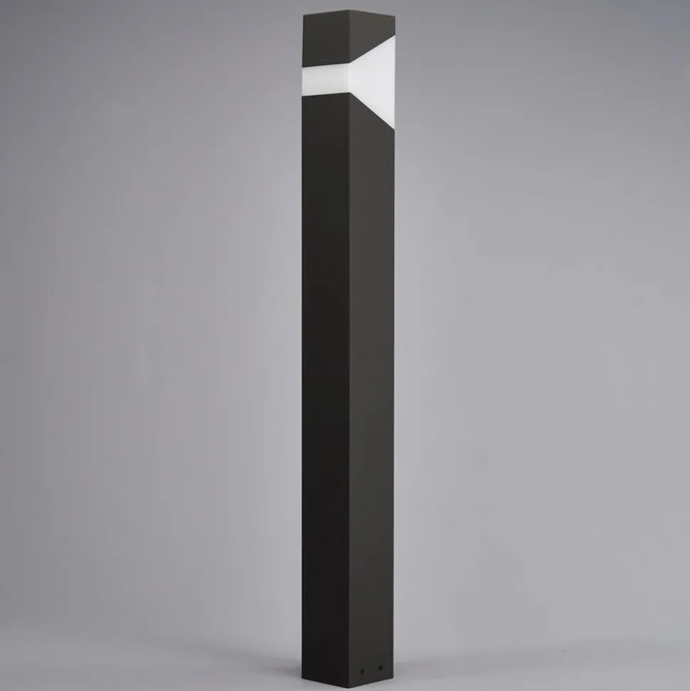 Lucande Kiran tuinpadverlichting, 100 cm, grijs, metaal, IP44, E27