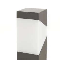 Lucande Kiran tuinpadverlichting, 100 cm, grijs, metaal, IP44, E27