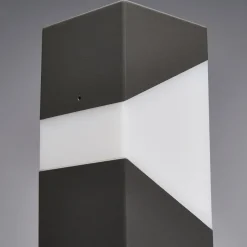 Lucande Kiran tuinpadverlichting, 100 cm, grijs, metaal, IP44, E27