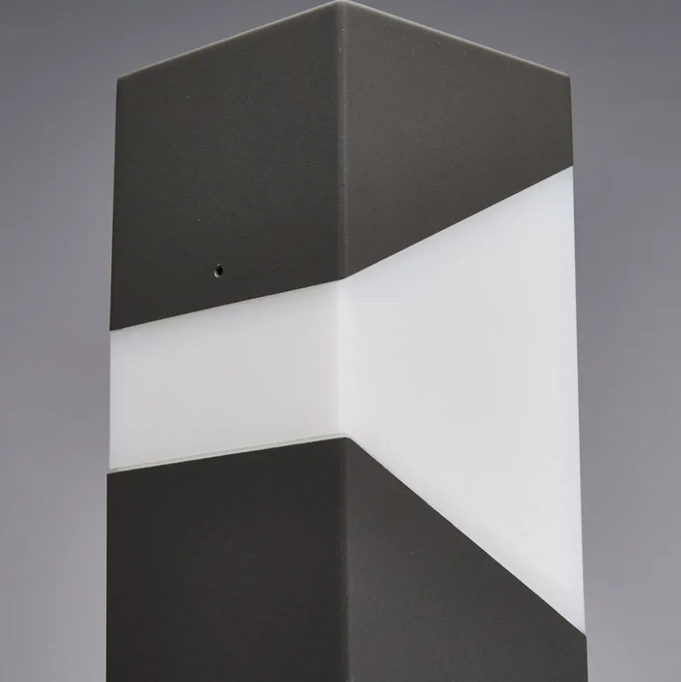 Lucande Kiran tuinpadverlichting, 100 cm, grijs, metaal, IP44, E27