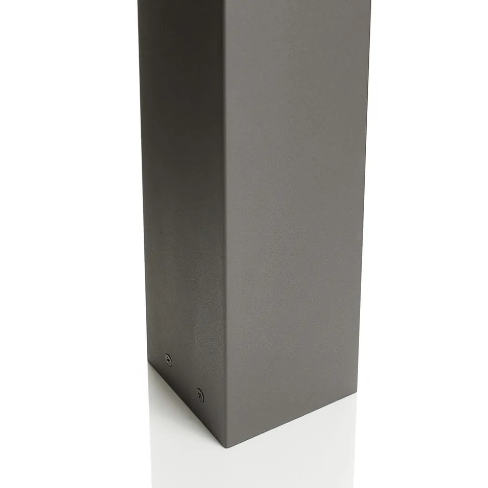 Lucande Kiran tuinpadverlichting, 100 cm, grijs, metaal, IP44, E27