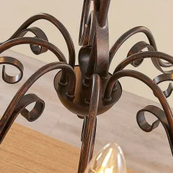 Lucande kroonluchter Caleb, 8-lamps, roestkleurig, metaal, E14