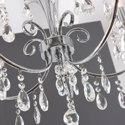 Lucande kroonluchter Solveig, Ø 60 cm, 5-lamps, chroom