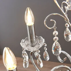 Lucande kroonluchter Solveig, Ø 60 cm, 5-lamps, chroom