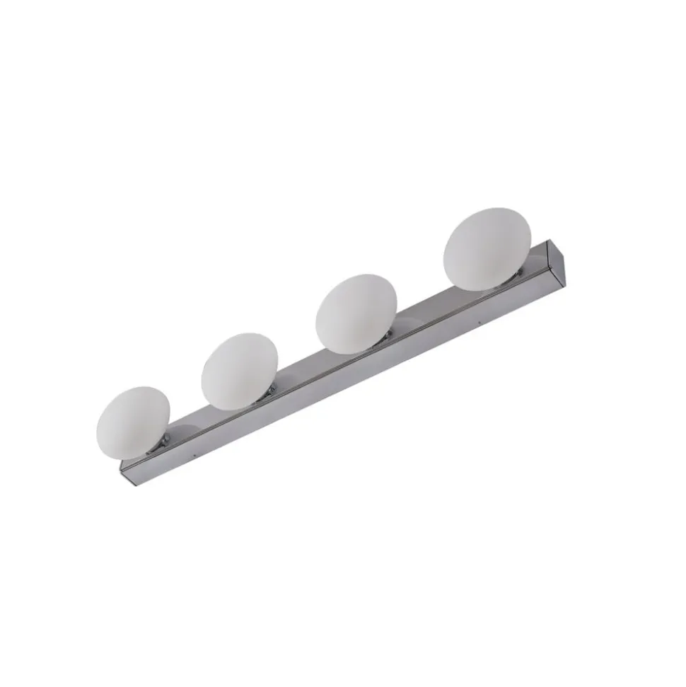 Lucande LED badkamer wandlamp Myrra, chroom, glas, 60 cm, IP44