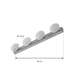 Lucande LED badkamer wandlamp Myrra, chroom, glas, 60 cm, IP44