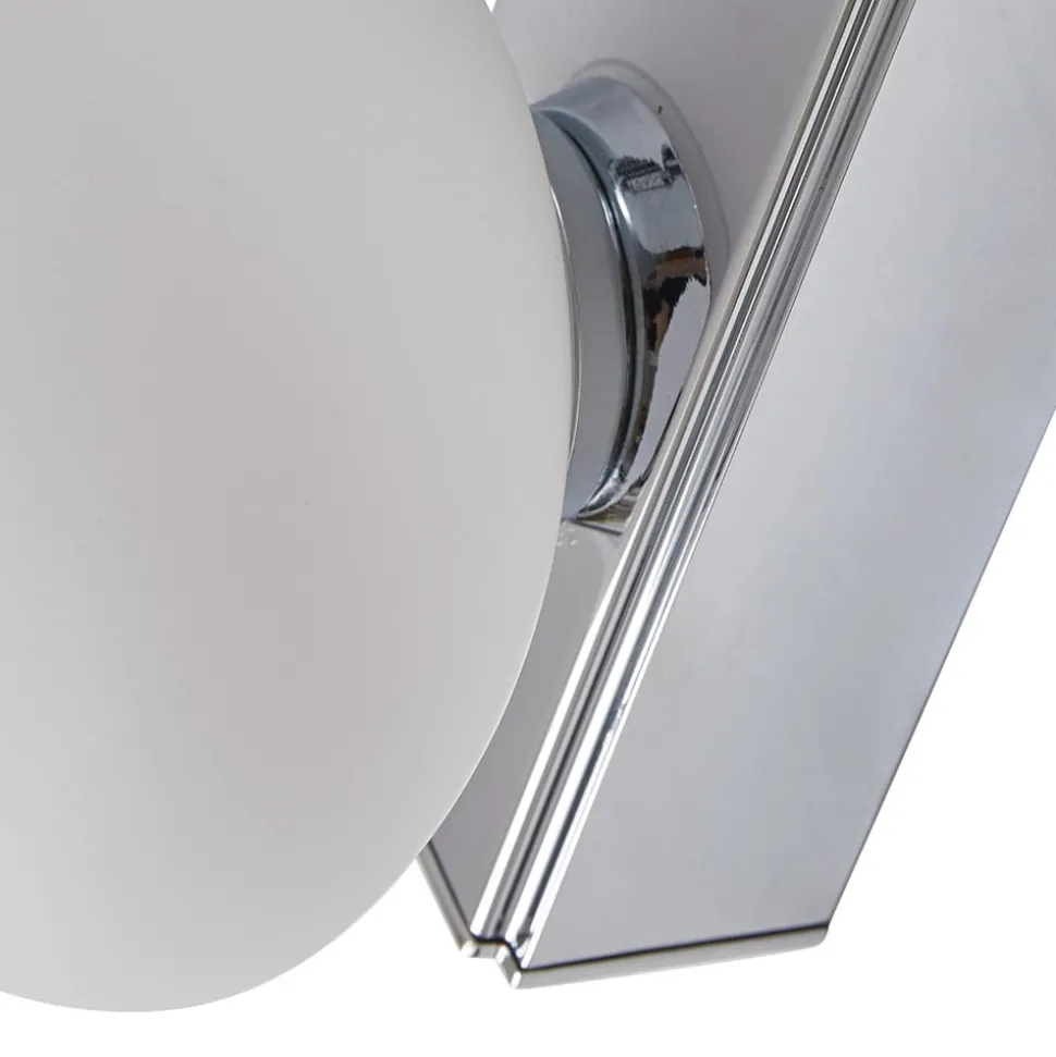 Lucande LED badkamer wandlamp Myrra, chroom, glas, 60 cm, IP44