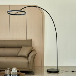 Lucande LED booglamp Jekta, zwart, 183 cm, dimbaar