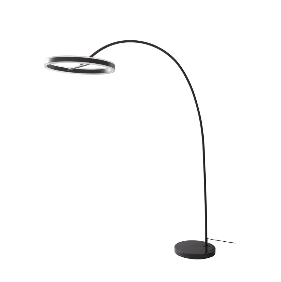 Lucande LED booglamp Jekta, zwart, 183 cm, dimbaar