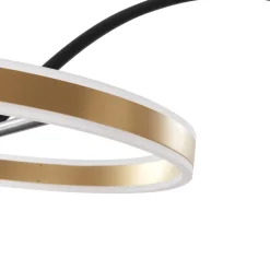 Lucande LED booglamp Jekta, messingkleurig, 183 cm, dimbaar