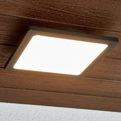 Lucande LED buiten plafondlamp Mabella, 23 cm, antraciet