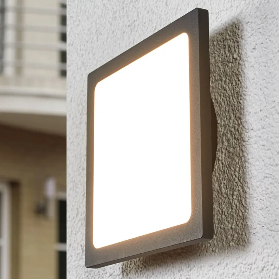 Lucande LED buiten plafondlamp Mabella, 23 cm, antraciet