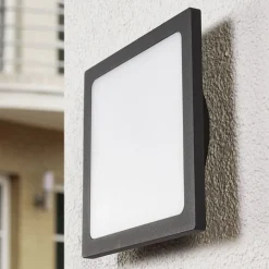 Lucande LED buiten plafondlamp Mabella, 23 cm, antraciet