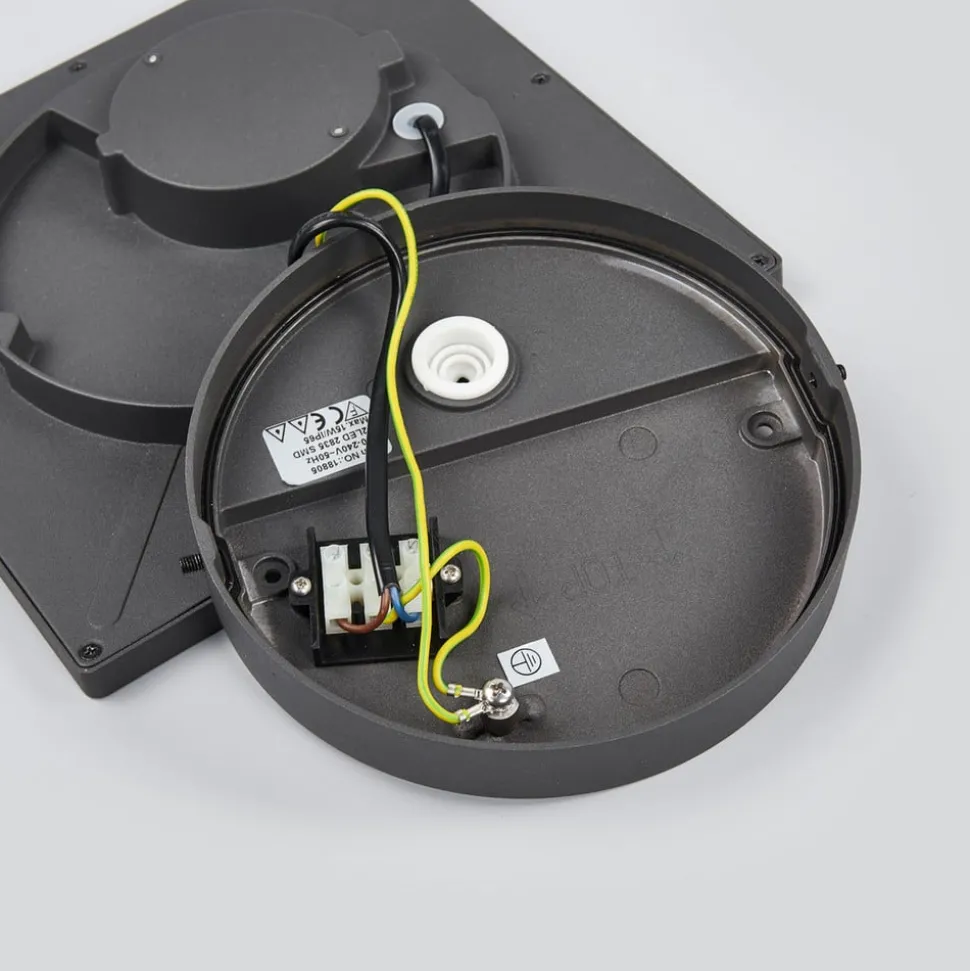 Lucande LED buiten plafondlamp Mabella, 23 cm, antraciet