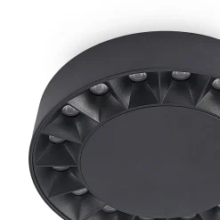 Lucande LED buiten plafondlamp Kelissa, rond, zwart