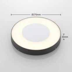 Lucande LED buiten plafondlamp Sora, rond, sensor, IP54