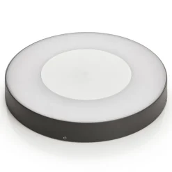 Lucande LED buiten plafondlamp Sora, rond, sensor, IP54