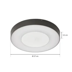 Lucande LED buiten plafondlamp Sora, rond, sensor, IP54