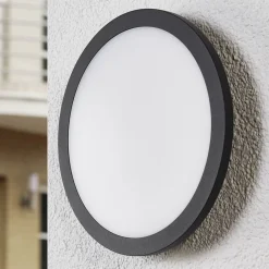 Lucande LED buiten plafondlamp Malena, bewegingsmelder, IP65