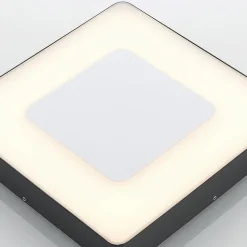 Lucande LED buiten plafondlamp Sora, hoekig, sensor, IP54