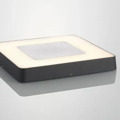 Lucande LED buiten plafondlamp Sora, hoekig, sensor, IP54