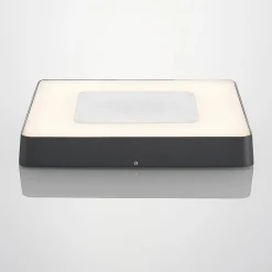Lucande LED buiten plafondlamp Sora, hoekig, sensor, IP54