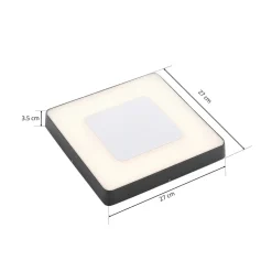 Lucande LED buiten plafondlamp Sora, hoekig, sensor, IP54
