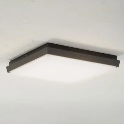 Lucande LED buiten plafondlamp Amra, 30 cm, hoekig, antraciet