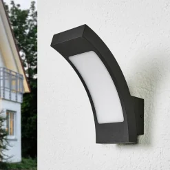 Lucande LED buiten wandlamp Juvia, 19 cm, antraciet, IP54