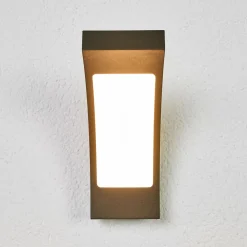 Lucande LED buiten wandlamp Juvia, 19 cm, antraciet, IP54