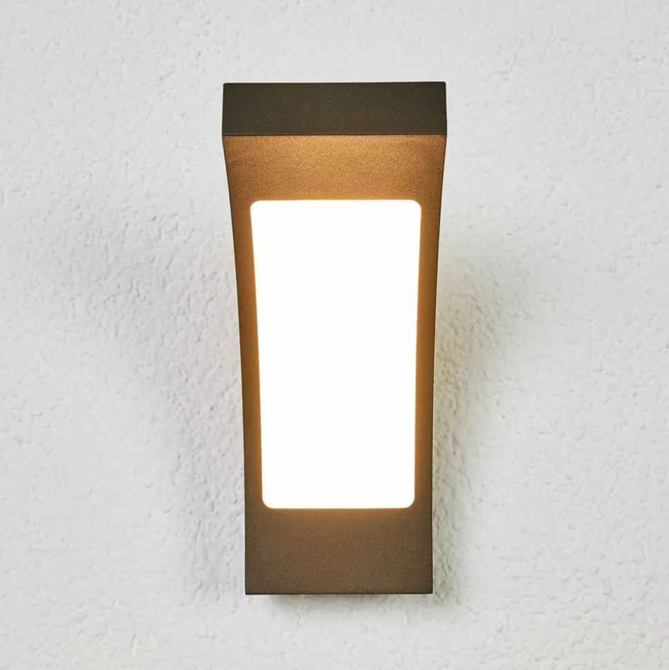 Lucande LED buiten wandlamp Juvia, 19 cm, antraciet, IP54