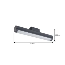 Lucande LED buiten wandlamp Tuberia, antraciet, metaal, Ø 7cm