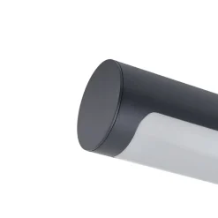 Lucande LED buiten wandlamp Tuberia, antraciet, metaal, Ø 7cm