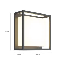 Lucande LED buiten wandlamp Ilirian, antraciet, aluminium, 25 cm